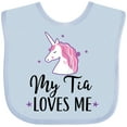 thumbnail image 3 of Inktastic My Tia Loves Me Unicorn Girls Baby Bib, 3 of 4