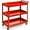 Red, variant on Costway 3-Tier Utility Cart Metal Storage Service Trolley 330lbs Capacity Red