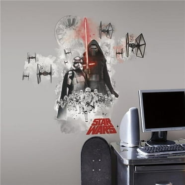 9 x 7.6 in. - 16.5 x 30 in. Star Wars the Force Awakens Ep VII Villians Burst Peel & Stick Giant Wall Decal, Multicolor
