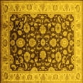 thumbnail image 1 of Ahgly Company Machine Washable Indoor Square Oriental Yellow Traditional Area Rugs, 6' Square, 1 of 4