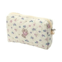 Unique Bargains 1 Pc Teddy Makeup Bag for Travel Purple Cotton