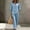 Light blue, variant on Womens 3/4 Length Sleeve Travel Sets 2 Piece Outfits Gauze Two Piece Pant Set Loose Fit Linen Matching Outfit Linen Lounge Matching Set Women's Linen 2 Piece Set Pink S