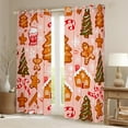 thumbnail image 2 of Manfei Kawaii Gingerbread Man Curtains Pack of 2 (42x84 Each),Gchic Christmas Tree Curtains Blackout,Pink Brown Red Bedroom Curtains For Girls Kids,Breathable Home Decor, 2 of 6