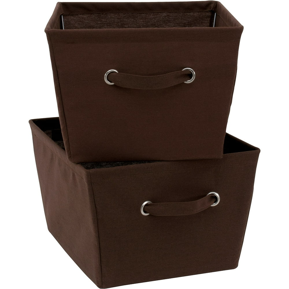 Mainstays Large Canvas Bins 2 PackBrown