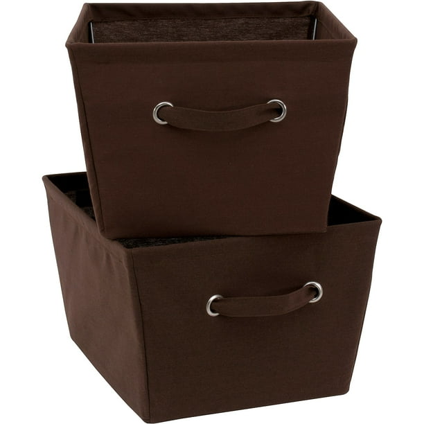 Mainstays Large Canvas Bins 2 PackBrown