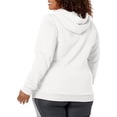 thumbnail image 2 of ADIDAS Womens White Ribbed Drawstring Logo Graphic Long Sleeve Hoodie Top Plus 4X, 2 of 2