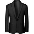 thumbnail image 1 of Blazer MAGE MALE de un botón, corte slim, ligero, negro, 1 of 8