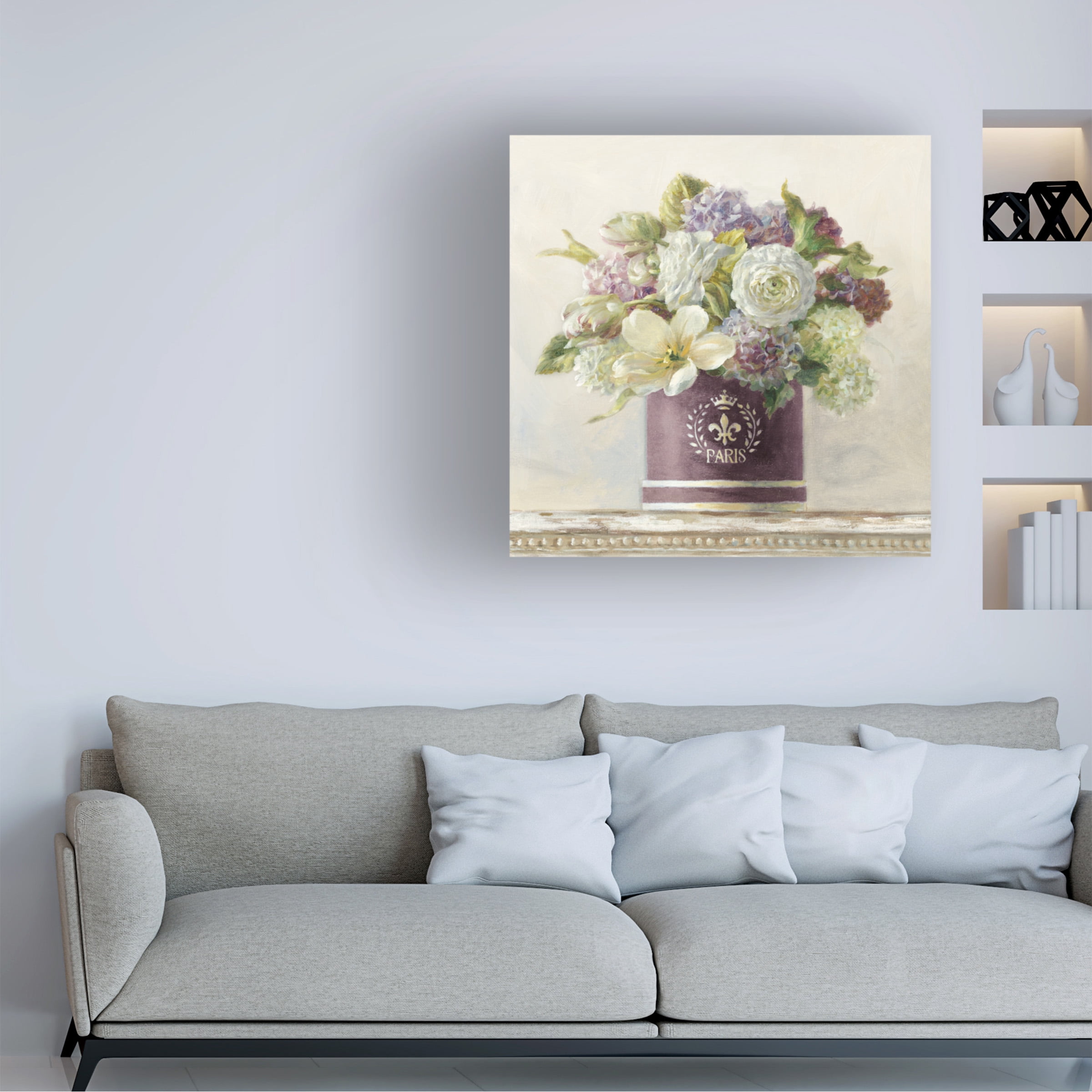 Trademark Fine Art 'Tulips in Aubergine Hatbox' Canvas Art by Danhui Nai