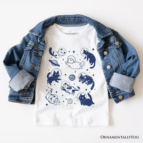 Cats in Space Retro T-Shirt, Funny Astronaut Kitty Tee with Cosmic Vibes
