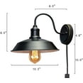 thumbnail image 6 of Vintage Plug in Wall Light Retro Black Finish Wall Sconce, E26 Base Wall Lamp Suitable for Bedroom/Living Room/Korridor/Dining Room/Kitchen/Cafe,b, 6 of 7