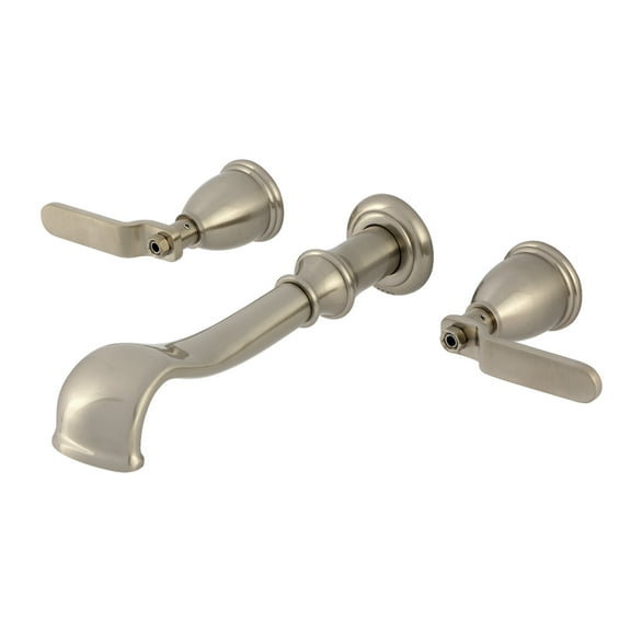 Kingston Brass KS5028KL Hallerbos Two-Handle Wall Mount Roman Tub Faucet, Brushed Nickel