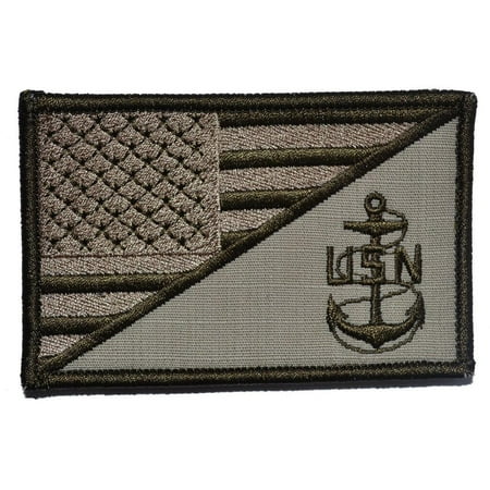 - Navy CPO Anchor USA Flag - 2.25x3.5 Patch