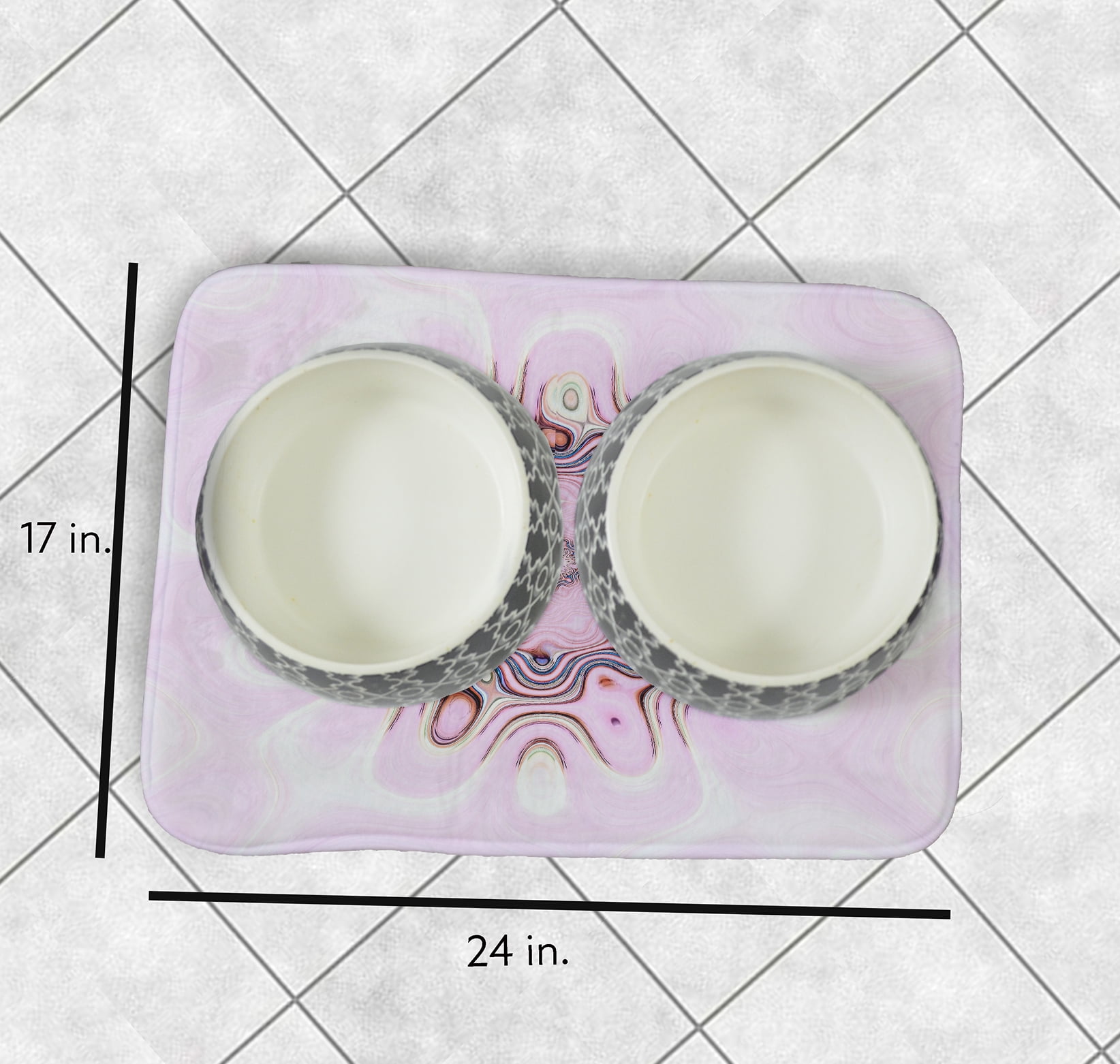 Simply Daisy Blush Flower Pet Feeding Mat for Dogs and Cats