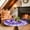 Purple, variant on Purple Ombre Fitted Tablecloth with Elastic Edged, Round Table Cloth for Dining Table, Modern Abstract Tie Dye Painting Art Waterproof Oil Proof Table Cover for Indoor Outdoor 55"-60"