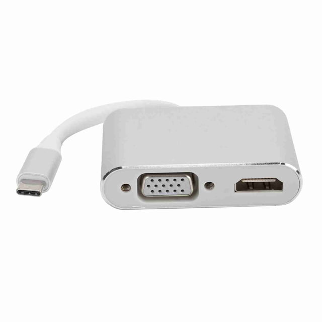 A VGA Adaptador typec A Una Interfaz Multimedia de Mayor Definición Convertidor 4K para Pantalla Pequeña A Pantalla Grande Blanca Gris Gris