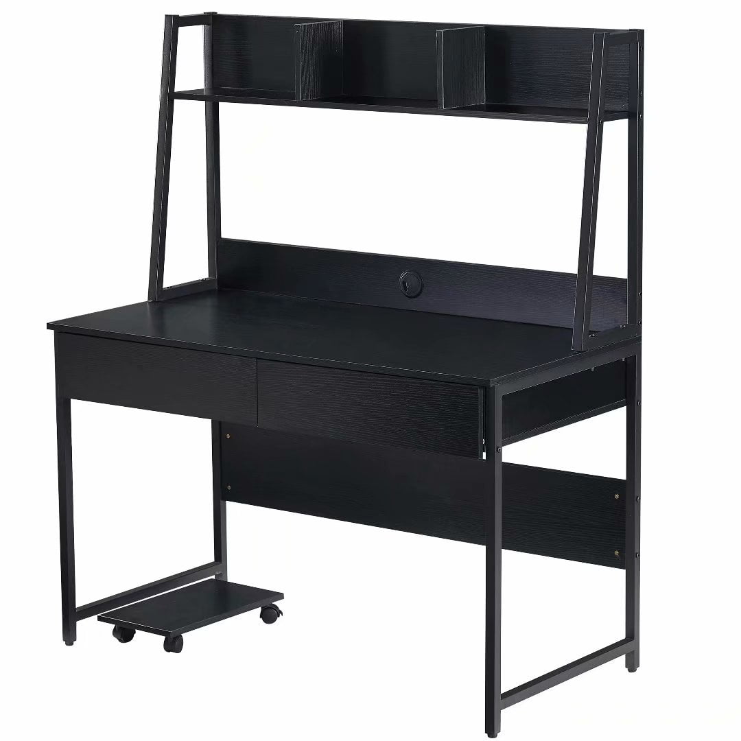 VIK Computer Desk with Hutch/Bookshelf, Home Office Desk for Small