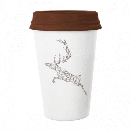 

Reindeer mas Pattern Mug Coffee Drinking Glass Pottery Cerac Cup Lid