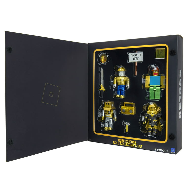 Roblox Action Collection - 15th Anniversary Gold 4 Figure Pack [Includes  Exclusive Virtual Item] 