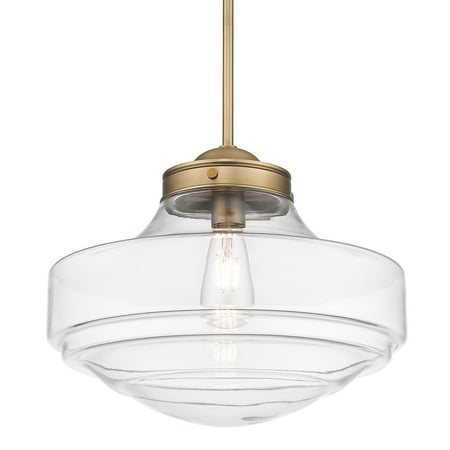 

Golden Lighting Ingalls Large Pendant in Modern Brass Clear Glass