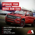 thumbnail image 3 of AMERICAN MODIFIED Armor Grille w/Off Road Lights for 2019 to 2024 Dodge Ram 1500, 3 of 12