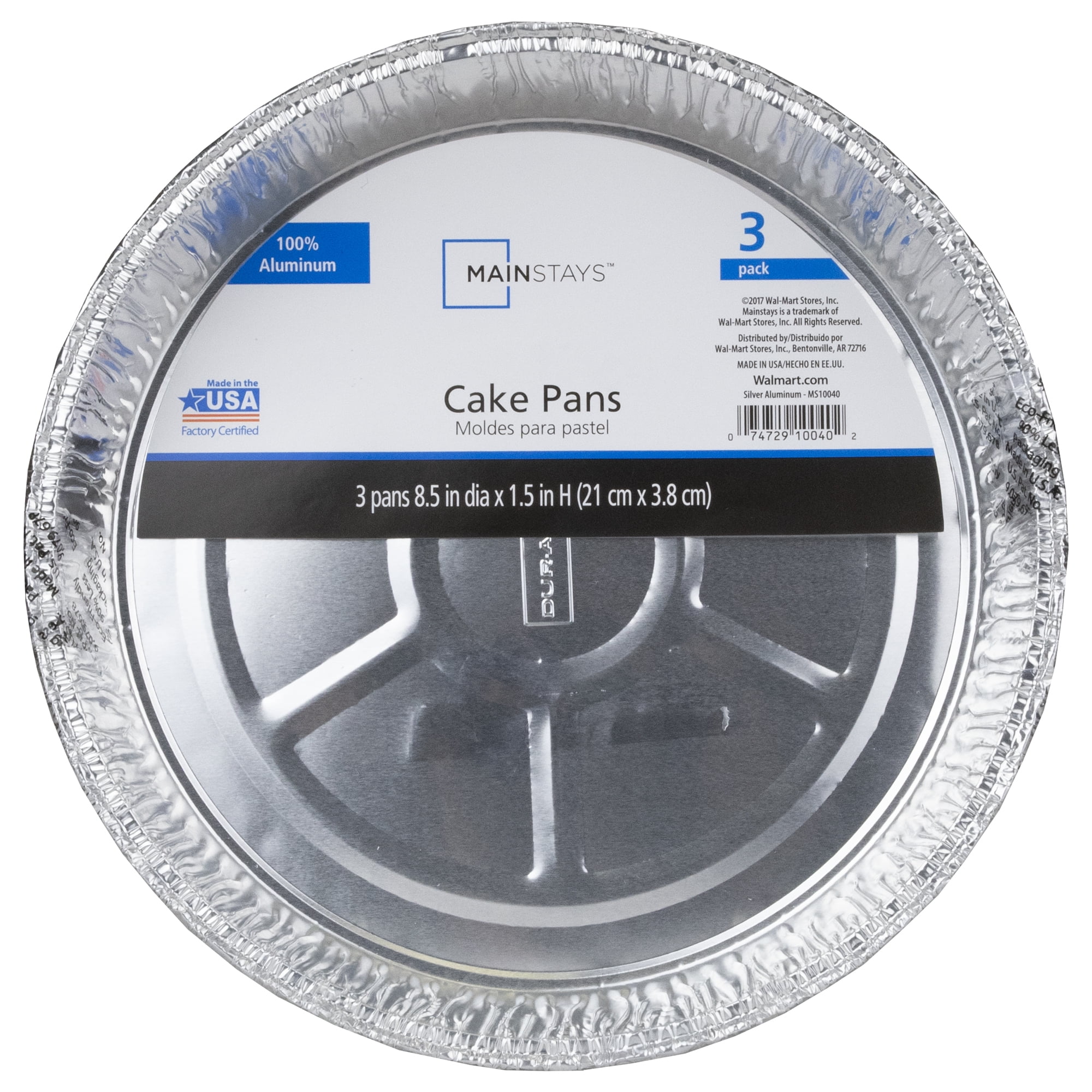 Mainstays Round Aluminum Cake Pans, 3 Count