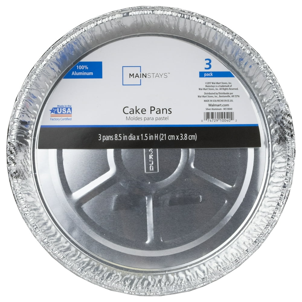 Mainstays Round Aluminum Cake Pans, 3 Count