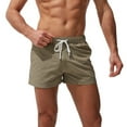 thumbnail image 3 of Mens Swim Shorts Summer Beach Trunks Solid Khaki S, 3 of 8