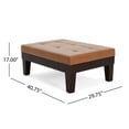 thumbnail image 3 of Storage Ottoman with Drawer | PU Button Tufted Ottoman Bench Footrest with Hidden Storage, Brown Leather Living Room Furniture, Plush Cushioned Seat & Sturdy Hardwood Legs, 3 of 9