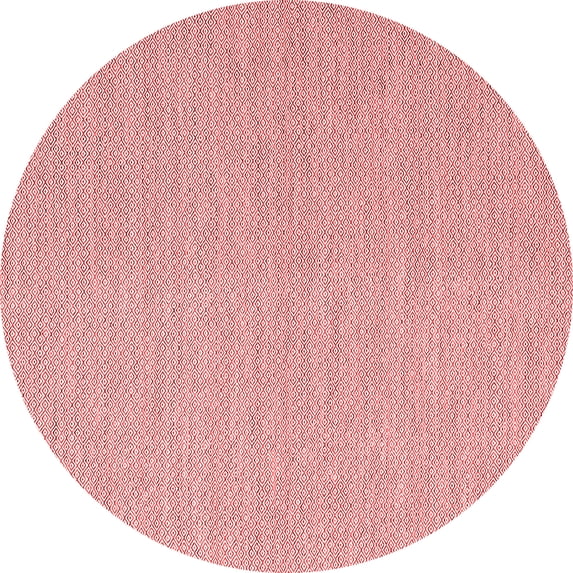 Ahgly Company Indoor Round Abstract Red Contemporary Area Rugs, 4' Round