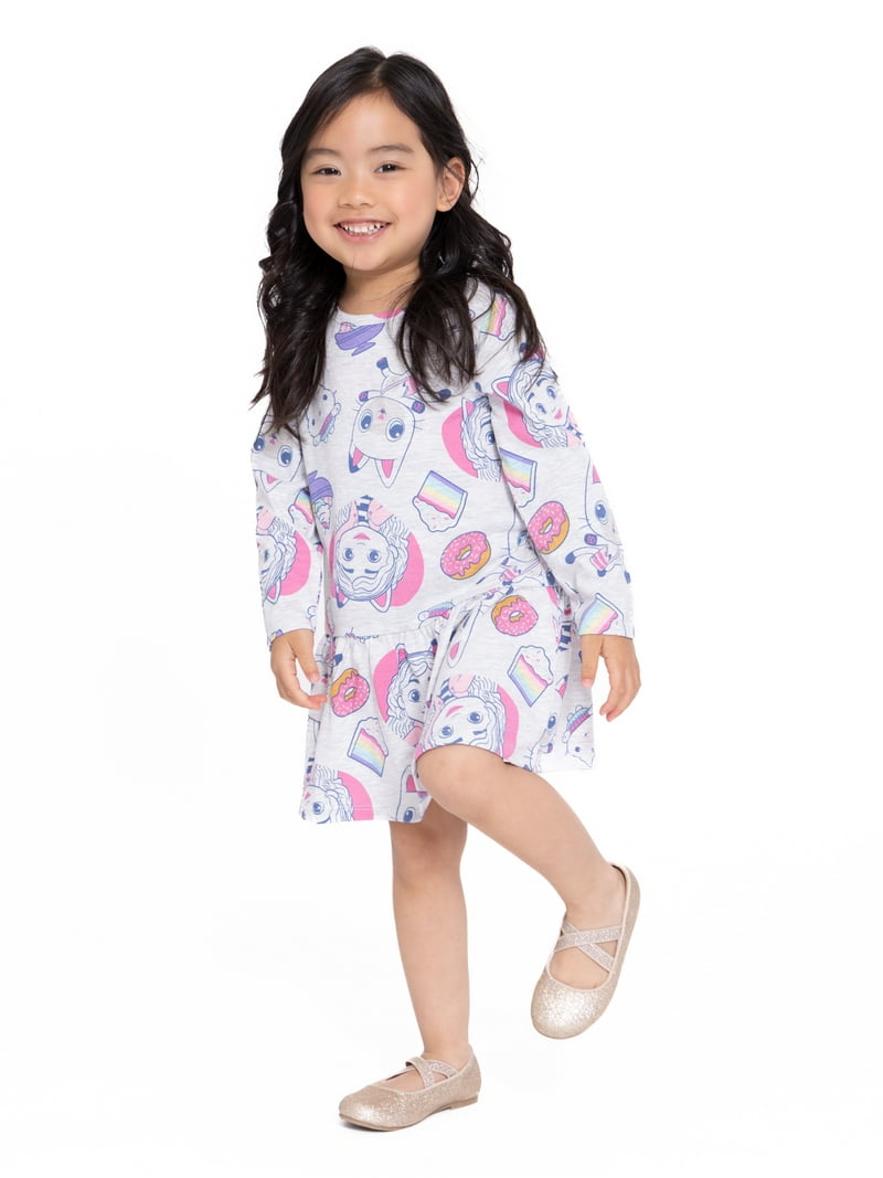 Gabby's Dollhouse Toddler Girl Long Sleeve Drop Waist All Over Print Dress, Sizes 12M-5T - Walmart.com Gabby's Dollhouse Toddler Girl Long Sleeve Drop Waist All Over Print Dress, Sizes 12M-5T - Walmart.com