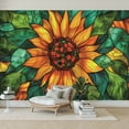 thumbnail image 7 of Peel and Stick Wallpaper Wall Murals Decorative Sunflower Glass Panel Stained Glass 100"H x 144"W Removable PVC Wall Paper Self-Adhesive Wall Paintings Art Decor for Bedroom Living Room, 7 of 7