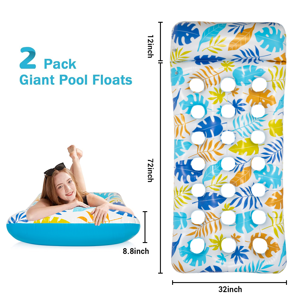 Cowin 2-Piece Inflatable Pool Float Lounger Chair Set photo 6