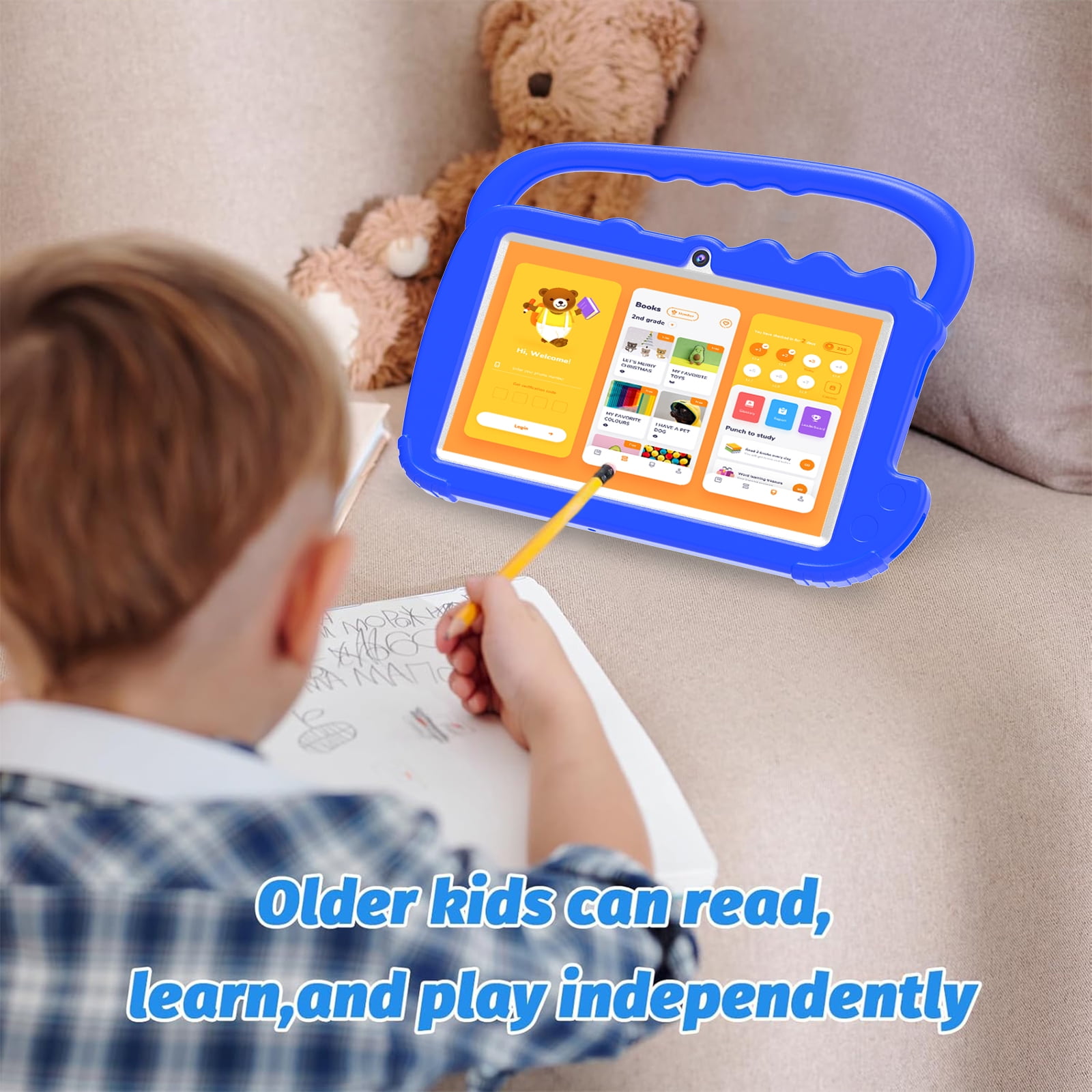 Kids Tablet, Toddler Tablet, 7 inch Tableta for Boys Girls, 32GB ROM 4GB RAM Android 12 Tablet, WiFi Dual Camera 7" Safety Eye Protection Screen, Parental Control APP, Latest Model Kid Tablets. Blue.