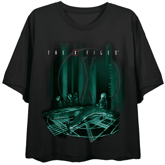 The X-FIles The Truth Is Still Out There Crew Neck Short Sleeve Women's Black Crop Top-Small