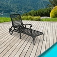 thumbnail image 5 of OverPatio 48 in Cast Aluminum Chaise Lounge Outdoor Metal Lounge Chairs Patio Recling Chair, Black, 5 of 8
