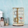 thumbnail image 2 of Jewelry Storage Rack 360 Degree Rotating Jewelry Storage Rack Display Tower Bracket, Gold, 2 of 4