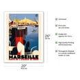 thumbnail image 2 of Marseille France - Gateway to North Africa - PLM - Vintage Railroad Travel Poster by Roger Broders c.1930s - Fine Art Matte Paper Print (Unframed) 20x26in, 2 of 4