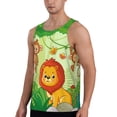 thumbnail image 2 of Easygdp African Animals in the Jungle Men's Tank Top, Sleeveless Muscle T Shirts, Breathable, Quick-Dry, Loose for Gym, Running, Fitness - 3X-Large, 2 of 9