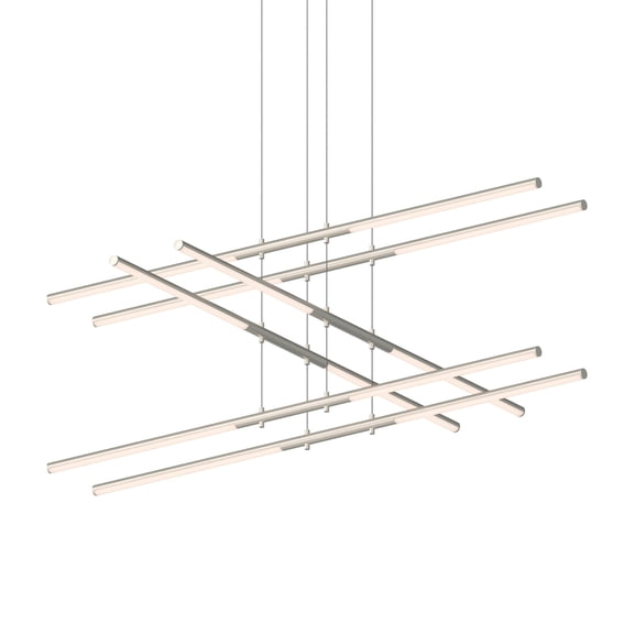 Sonneman 2803 Tik-Tak 47-1/2" Wide Led Three Tier Linear Chandelier - Nickel