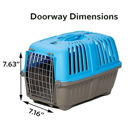 Spree MidWest Homes for Pets Spree 19 Plastic Pet Travel Carrier, Blue w/ Plastic Door, Ideal for XS Dogs