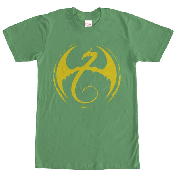 Marvel Men S Marvel Iron Fist Dragon Logo T Shirt Kelly Green Walmart Com Walmart Com