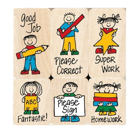 UPC: 0085700810999 | Hero Arts Big n Little Hero Kids For Teachers Stamps Set of 6 (HOALL504)