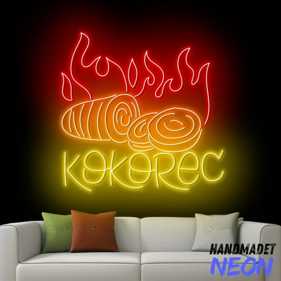 Handmadetneonsign Kokorec Neon Sign, Kokoretsi Led Sign, Kokorec Restaurant Wall Art Decor 94013