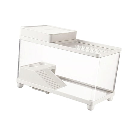 TOOYFUL Large Turtle Tank Multifunction Turtle Habitat Box for Tortoises Snake Gecko White
