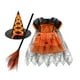 thumbnail image 3 of Disfraz de calabaza de Halloween para niños y niñas, con capa, vestido de tutú para niños pequeños, Cosplay de bruja, espectáculo de escenario escolar, vestido de disfraz de Carnaval, 3 of 5