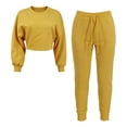 thumbnail image 3 of Aofany Womens Two Piece Outfits Long Sleeve Solid Color Tops Long Pants with Drawstring Tracksuit Jogger Sets, 3 of 5