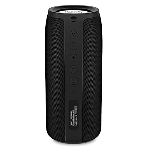 Altavoz Bluetooth, altavoces MusiBaby M88, emparejamiento dual, Bluetooth 5.3, sonido estéreo fuerte, graves potentes, tiempo de reproducción de 30 horas para fiestas en casa y al aire libre, playa, a
