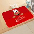 thumbnail image 1 of Alfombra de terciopelo de cristal antideslizante para pasillo de dormitorio con diseño de muñeco de nieve y Papá Noel, 1 of 6