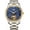Two-Tone Blue, variant on Men's Automatic Watches Crystals Bezel with Luminous Dial Gold - Plated Stainless Steel Skeleton Watch