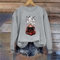 thumbnail image 2 of VKOYWKM Women's Halloween Sweatshirts Ghost Pumpkin Graphic Sweatshirts Crewneck Long Sleeve Fall Sweatshirt Vintage Spooky Halloween Pullover Sweatshirts, 2 of 6
